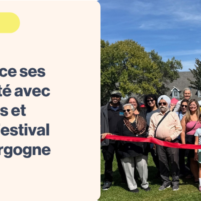 Véronique Fournier, mairesse de l’arrondissement du Sud-Ouest, célèbre l’inauguration du parc Vinet. René-François Daviau se trouve tout juste derrière à sa gauche, alors qu’on aperçoit Nancy Rapone au fond à droite. Michael Farkas, figure engagée incontournable du quartier, porte un chandail jaune à droite.
