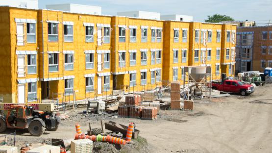 Chantier des habitations Saint-Michel Nord.