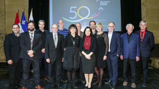 Célébrations du 50e anniversaire de l'OMHM à l'hôtel de Ville de Montréal.