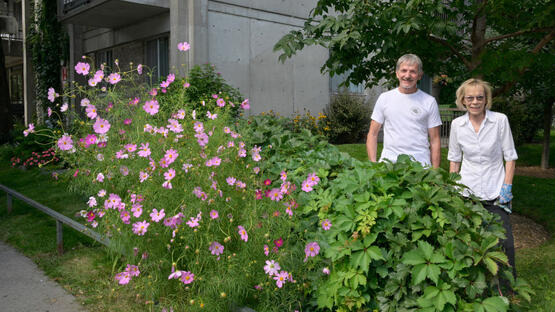 Guilaine et Claude, l'équipe qui s'occupe de l'aménagement des habitations Papineau; photo de Martin Alarie