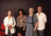 Les trois candidates aux côtés de Robert Pilon, président de la FLHLMQ : Nicole Aubé, Silvia Rocha et Estelle Laliberté.