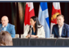 Claude Pinard, président du comité exécutif de la Ville de Montréal et responsable de l’itinérance, Soraya Martinez Ferrada, mairesse de Montréal et Benoit Langevin responsable du développement social et de la cohabitation.