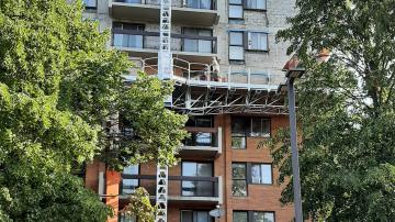 Travaux en cours aux habitations André-Grasset. Photo: Roselène Nelzy