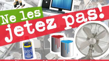 Le matériel électronique ainsi que les résidus domestiques dangereux peuvent être recyclés dans un écocentre.