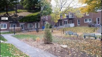 Les travaux d'aménagement paysager se sont déroulés cet automne aux habitations Thomas-Chapais (photo) et Dupéré. 
